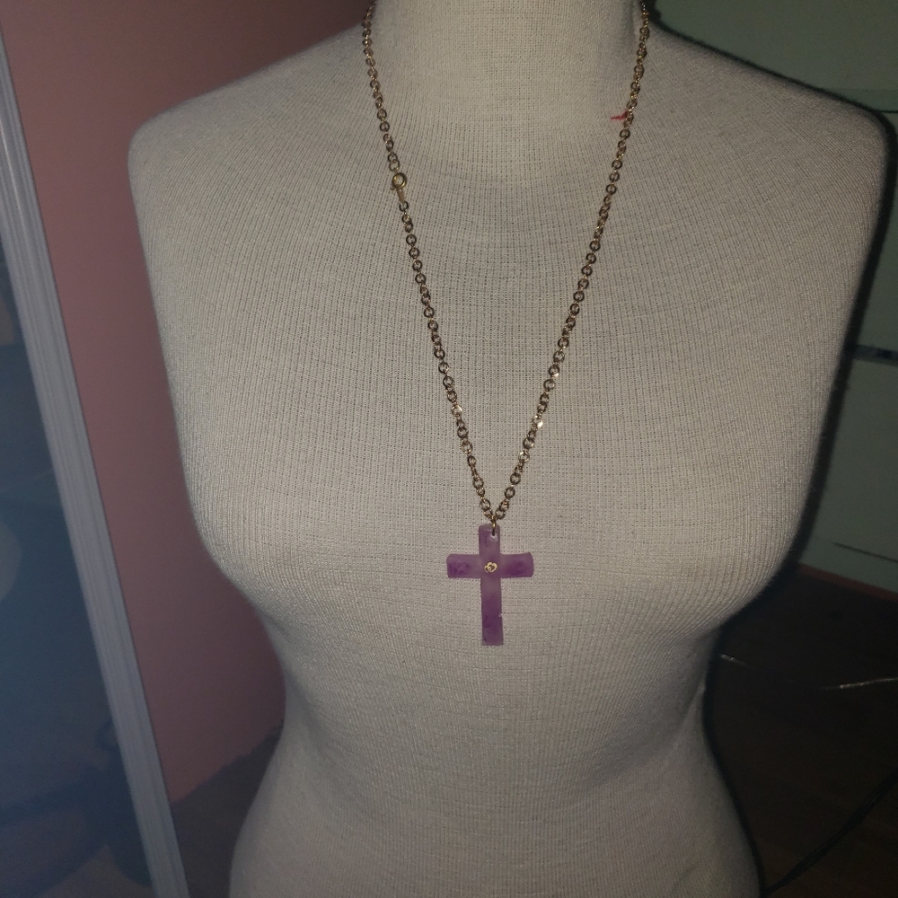 Resin cross necklace